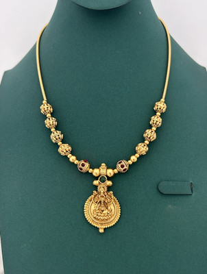 Influtive Traditional Wedding Wear Necklace/Jewellery Set For Women and Girls Cubic Zirconia Gold-plated Plated Brass Necklace Set