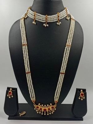 G Anusaya Alloy White Jewellery Set(Pack of 1)