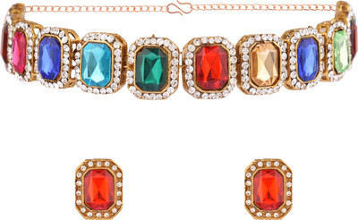 CATALYST Crystal Gold-plated Multicolor Jewellery Set(Pack of 1)