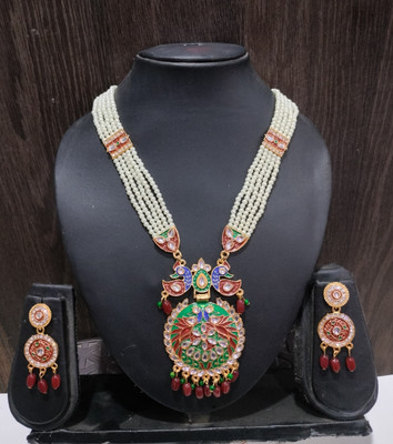 SSAEnterpr Alloy Gold-plated White Jewellery Set(Pack of 1)