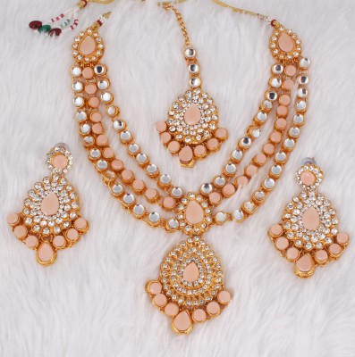 soni craft Alloy Gold-plated Beige Jewellery Set(Pack of 3)