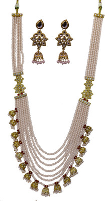 Nifty Crystal Gold-plated Beige Jewellery Set(Pack of 3)