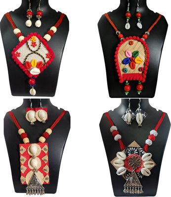 Loknath Handcraft Shell Multicolor Jewellery Set(Pack of 4)