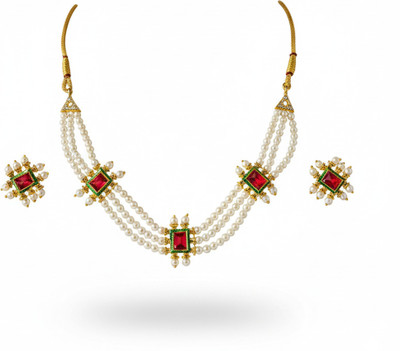 Ornafash Stainless Steel Red, Green Jewellery Set(Pack of 1)