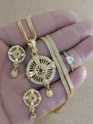 Bhagavati creation Brass Gold-plated Gold Jewellery Set(Pack of 1)