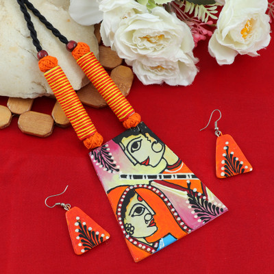 TASHKURST Fabric, Terracotta Multicolor, Orange Jewellery Set(Pack of 1)