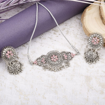 Shree Shyam Alloy Silver, Pink Jewellery Set(Pack of 3)