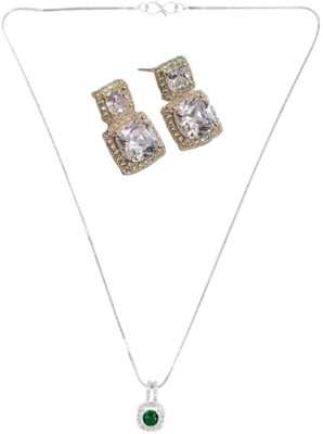 SRK Fashions Alloy Green, Silver Jewellery Set(Pack of 1)