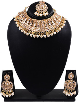 SS IMITATION JEWELLERY Alloy Gold-plated Gold Jewellery Set(Pack of 3)