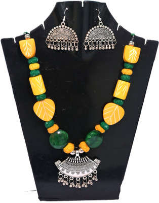 A S enterprize Oxidised Silver Multicolor Jewellery Set(Pack of 1)