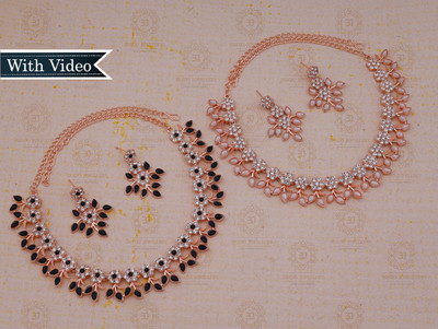 Dressberry Brass Gold-plated Rose Gold, Black, White Jewellery Set(Pack of 2)