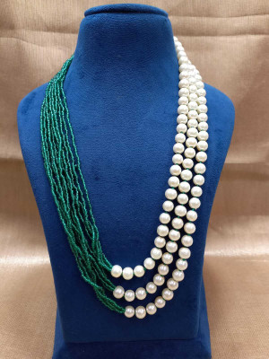 DENICRAAS Alloy Gold-plated Green, White Jewellery Set(Pack of 1)