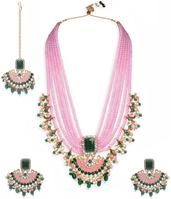 Oomph Alloy Gold-plated Green, Pink, Gold Jewellery Set(Pack of 3)