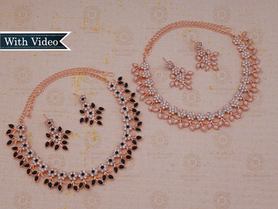Divastri Brass Gold-plated Rose Gold, Black, White Jewellery Set(Pack of 2)