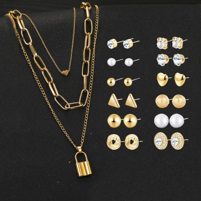 Jewels Galaxy Alloy Gold-plated Gold Jewellery Set(Pack of 1)