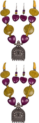 HOUSE OFF COMMON Oxidised Silver Multicolor, Multicolor Jewellery Set(Pack of 2)