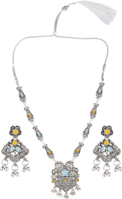 Opus Gems Oxidised Silver Multicolor Jewellery Set(Pack of 1)
