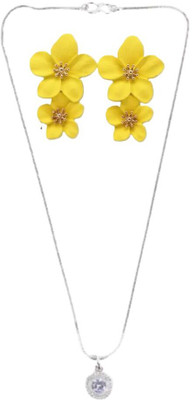 SRK Fashions Alloy White, Yellow Jewellery Set(Pack of 1)