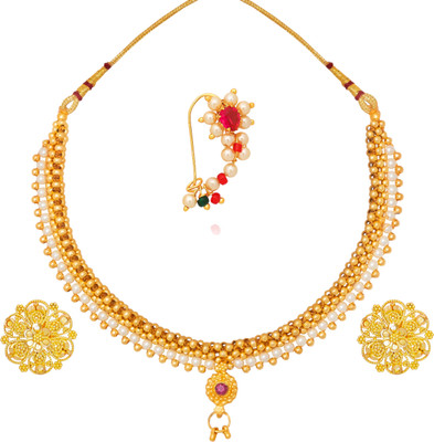 arch fashion Brass Gold-plated Gold Jewellery Set(Pack of 3)