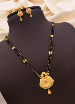 sakimo Brass Gold-plated Gold Jewellery Set(Pack of 1)
