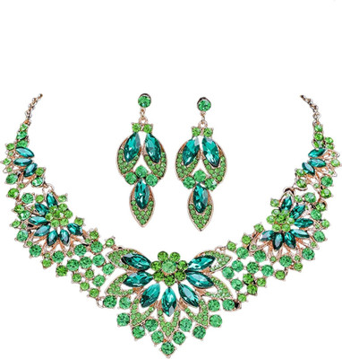 Gehney joy of jewels Alloy Silver Green Jewellery Set(Pack of 3)