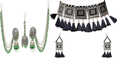 JMBW INTERNATIONAL Alloy Green, Silver Jewellery Set(Pack of 2)