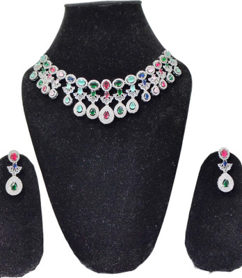 Shriji Collection Sterling Silver 830 Silver Multicolor Jewellery Set(Pack of 3)