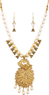 Pujvi Alloy White Jewellery Set(Pack of 1)