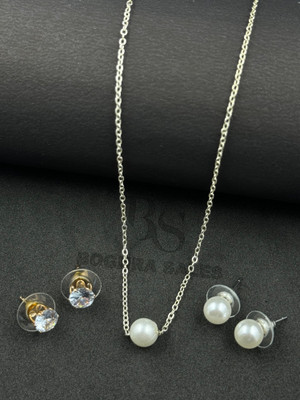 BOGHRA SALES Brass, Alloy Gold-plated, Rhodium Silver, Gold, Multicolor Jewellery Set(Pack of 1)