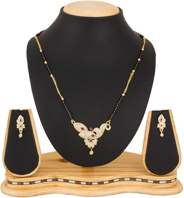 AADITA Alloy Gold-plated Black, Gold Jewellery Set(Pack of 1)