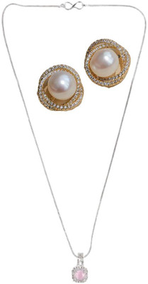 SKG Fashions Stone Pink, White Jewellery Set(Pack of 1)