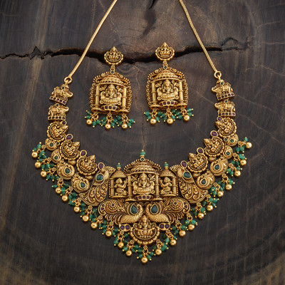 Kushal's Fashion Jewellery Copper Gold-plated Multicolor Jewellery Set(Pack of 3)