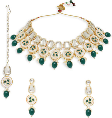 Oomph Alloy Gold-plated Green, Gold Jewellery Set(Pack of 3)