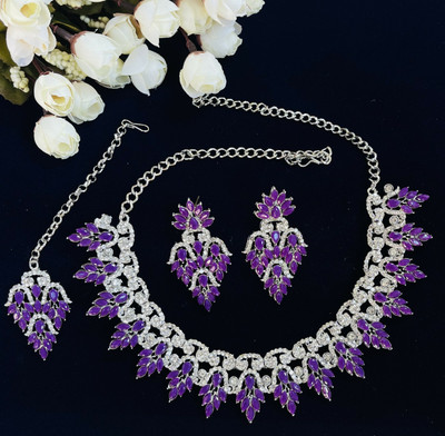 VATSALYA creation Alloy Purple Jewellery Set(Pack of 1)