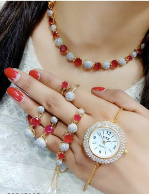 M Creation Alloy Gold-plated Gold, Multicolor Jewellery Set(Pack of 1)