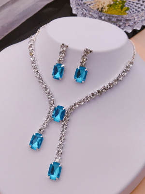 ShringarHouse Stone, Alloy Sterling Silver, Silver Turquoise, Silver Jewellery Set(Pack of 1)