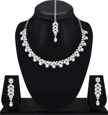 Atasi International Alloy Rhodium Silver Jewellery Set(Pack of 1)