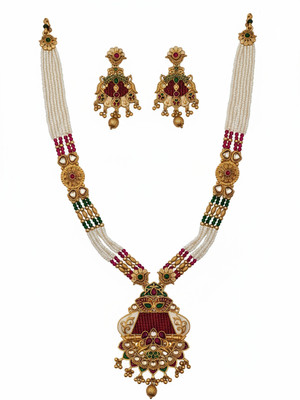 Arira Designs Metal Gold Jewellery Set(Pack of 1)