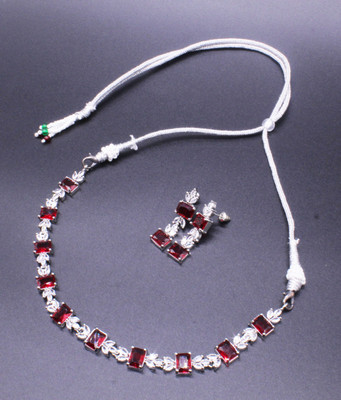 Uniquedezines Copper Silver Red Jewellery Set(Pack of 3)