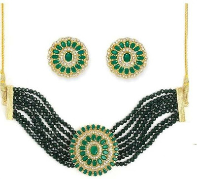RAHUL TRADERS Alloy Gold-plated Green Jewellery Set(Pack of 1)