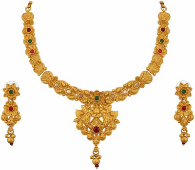 Arira Designs Metal Gold Jewellery Set(Pack of 1)