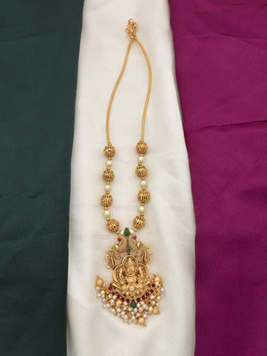 Influtive Traditional Wedding Wear Necklace/Jewellery Set For Women and Girls Cubic Zirconia Gold-plated Plated Brass Necklace Set