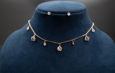 YOGINI JEWELS Crystal, Alloy Gold-plated Gold Jewellery Set(Pack of 1)