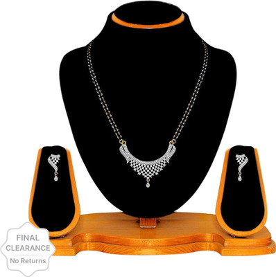 SRK Fashions Alloy Gold-plated Silver, Black Jewellery Set(Pack of 1)