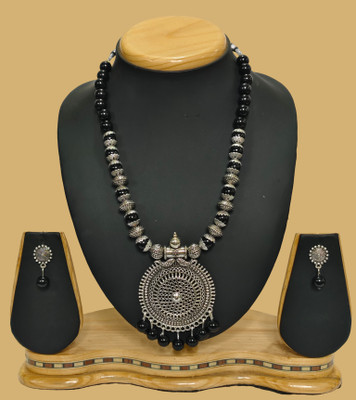 HARIHARA Oxidised Silver Black Jewellery Set(Pack of 1)