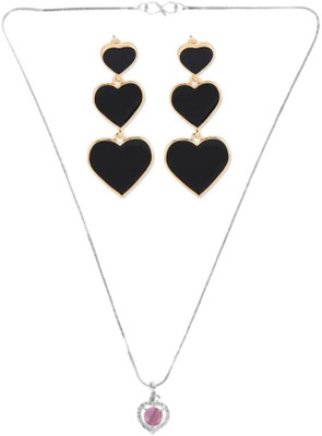 SRK Fashions Alloy Pink, Black Jewellery Set(Pack of 1)