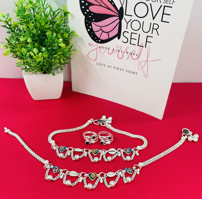 SONU SELECT Alloy Silver Silver Jewellery Set(Pack of 4)