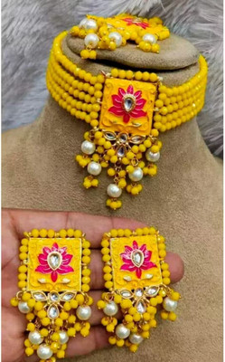 SatnamCreation Alloy Gold-plated Yellow Jewellery Set(Pack of 1)