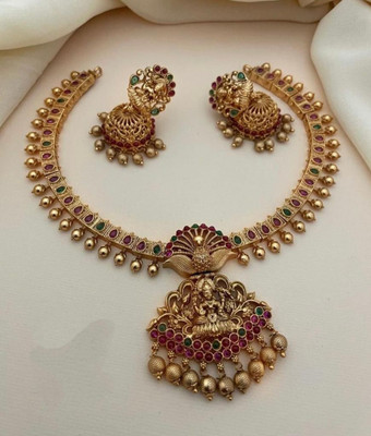 MATAJI CREATION Alloy Gold-plated Multicolor Jewellery Set(Pack of 1)