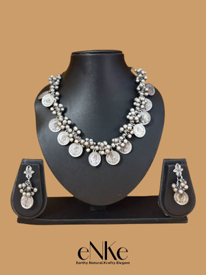 Enke Oxidised Silver Silver Jewellery Set(Pack of 1)